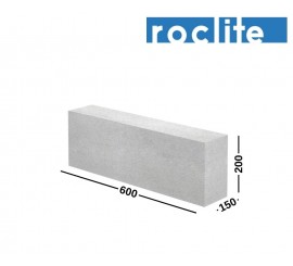 ROCLITE 150 akyto betono blokeliai pertvaroms 150x200x600