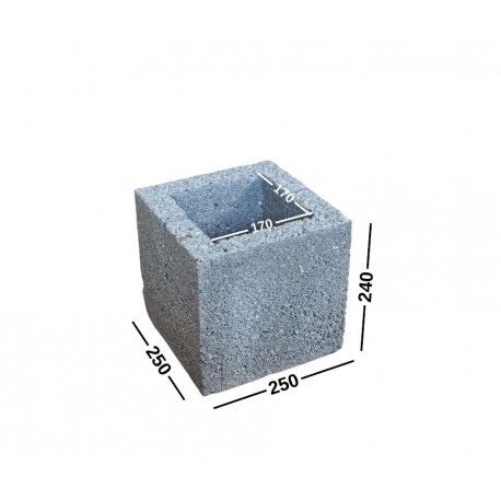 PW1/25-24-25 blokeliai ventiliacijai/ stulpams/ kolonoms 250x240x250, angos 170x170, kodas 181150