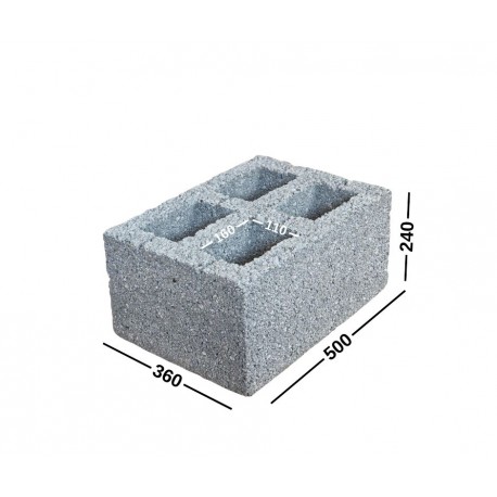 PW4K/36-25-50 blokeliai ventiliacijai/ stulpams/ kolonoms 360x240x500, 4 kanalų, kodas 181144