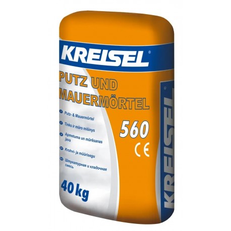 KREISEL PUTZ UND MAUERMORTEL 560 cementinis mūro ir tinko mišinys, 40 kg