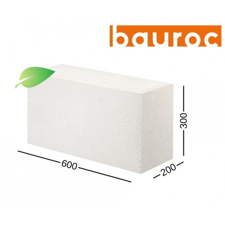 BAUROC GREEN 300 akyto betono blokeliai sienoms 300x200x600