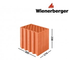 WIENERBERGER P+W 300K kampiniai keraminiai blokeliai 300x238x174