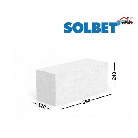 SOLBET OPTIMAL N 120 2,5 MPa akyto betono blokeliai pertvaroms 120x240x590