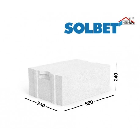 SOLBET OPTIMAL PLUS PWU 240 2,5 MPa akyto betono blokeliai 240x240x590