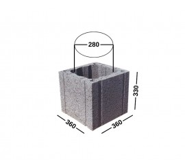 PK 36-33-36 blokeliai ventiliacijai/ stulpams/ kolonoms/ kaminams 360x330x360, D280, kodas 131007