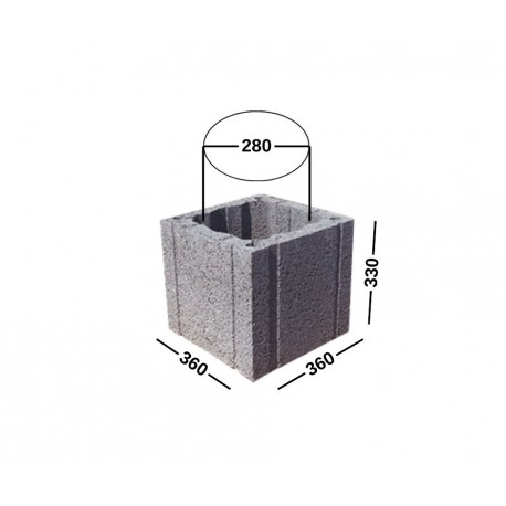 PK 36-33-36 blokeliai ventiliacijai/ stulpams/ kolonoms/ kaminams 360x330x360, D280, kodas 131007