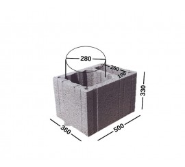 PK+1W-33-50 blokeliai ventiliacijai/ stulpams/ kolonoms/ kaminams 360x330x500, D280, kodas 131009