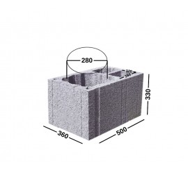 PK+2W-36-33-50 blokeliai ventiliacijai/ stulpams/ kolonoms/ kaminams 360x330x550, D280, kodas 131008