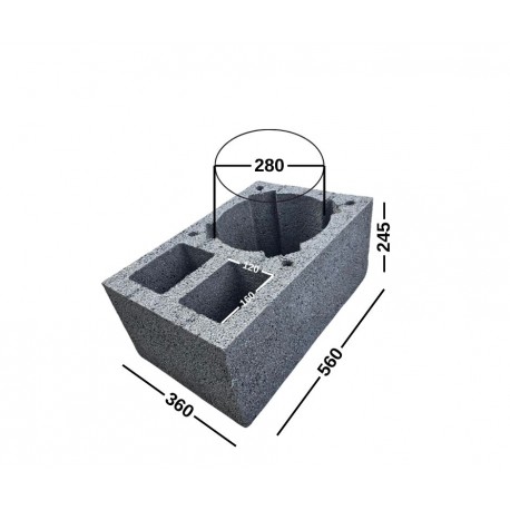 PK+2W 36-25-56 blokeliai ventiliacijai/ stulpams/ kolonoms/ kaminams 360x245x560, D380, kodas 131005