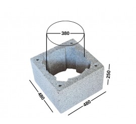 PK48 48-25-48 blokeliai ventiliacijai/ stulpams/ kolonoms/ kaminams 480x250x480, D380, kodas 171150