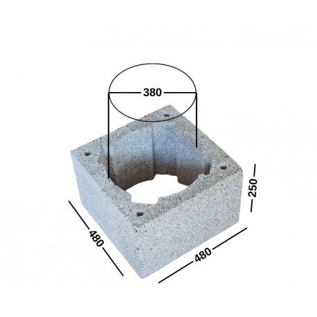 PK48 48-25-48 blokeliai ventiliacijai/ stulpams/ kolonoms/ kaminams 480x250x480, D380, kodas 171150