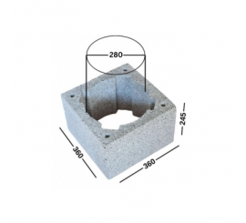 PK 36-25-36 blokeliai ventiliacijai/ stulpams/ kolonoms/ kaminams 360x245x360, D380, kodas 131006