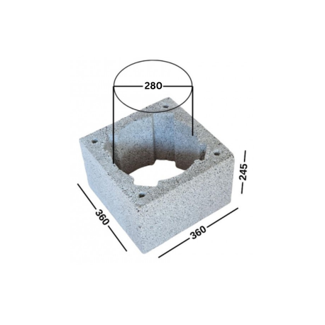PK 36-25-36 blokeliai ventiliacijai/ stulpams/ kolonoms/ kaminams 360x245x360, D380, kodas 131006