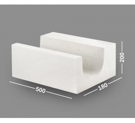 BAUROC akyto betono U formos blokelis 180x200x500