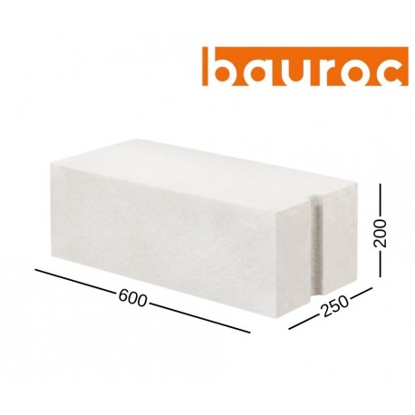 BAUROC CLASSIC 250 akyto betono blokelis 250x200x600