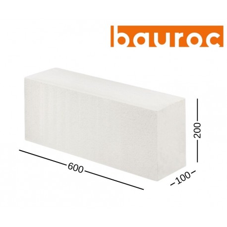 BAUROC CLASSIC 100 akyto betono blokelis 100x200x600