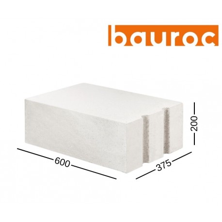 BAUROC ECOTERM+ 375 akyto betono blokelis 375x200x600