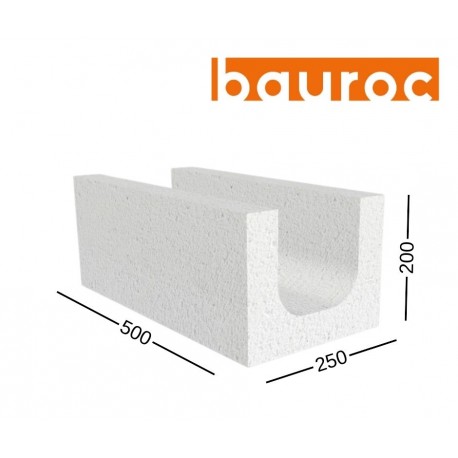 BAUROC U formos akyto betono blokas 250x200x500