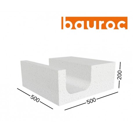 BAUROC U formos akyto betono blokas 250x200x500