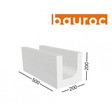 BAUROC U formos akyto betono blokas 250x200x500