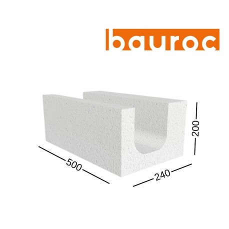 BAUROC U formos akyto betono blokas 250x200x500