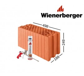 WIENERBERGER DRYFIX 188 keraminiai blokeliai 188x249x498