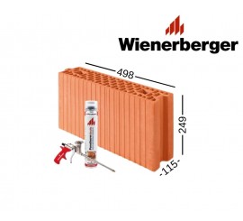 WIENERBERGER DRYFIX 115 keraminiai blokeliai 115x249x498