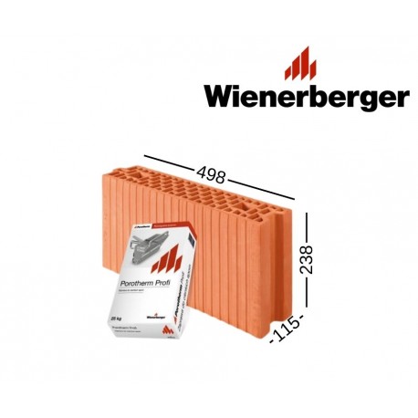 WIENERBERGER PROFI 115 keraminis blokas 115x238x498