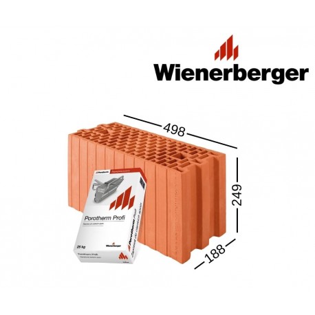 WIENERBERGER PROFI 188 keraminis blokas 188x249x498