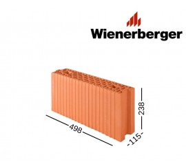 WIENERBERGER P+W 115 keraminis blokas 115x238x498