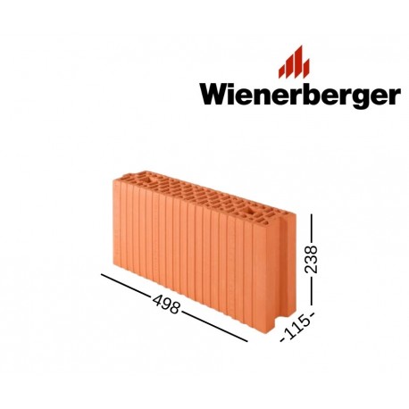 WIENERBERGER P+W 115 keraminis blokas 115x238x498