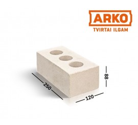 ARKO S plytos, palengvints (tuščiavidurės) statybinės silikatinės plytos 250x120x88 mm